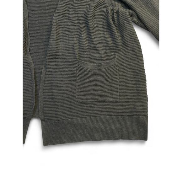 Terra & Sky Cardigan Women's Black Oversized Ribbed Size 3xl - Picture 4 of 7